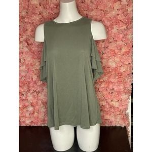 Alyo Green Small Shirt with Exposed Shoulders